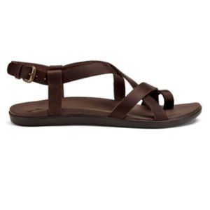 OLUKAI Women's Upena Brown Leather Sandal Size 8